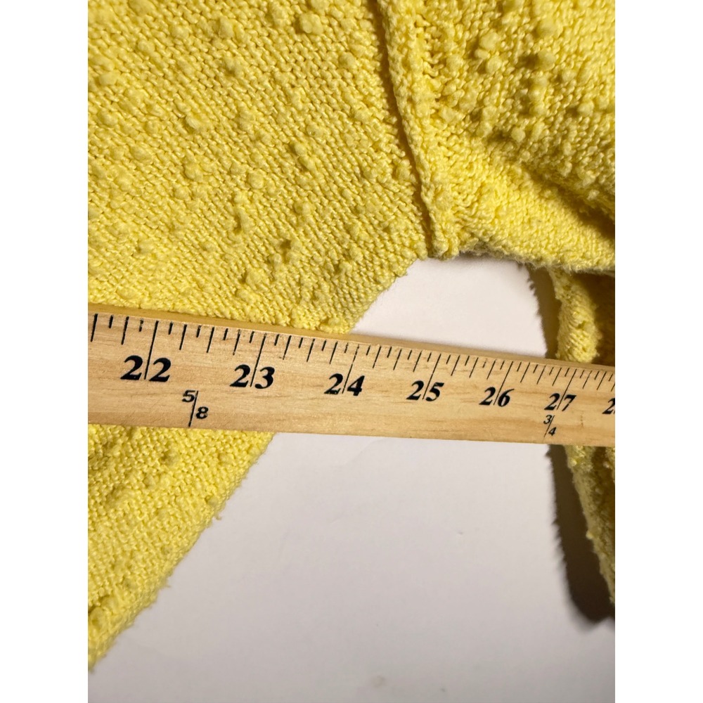 Free People Yellow Textured Boucle Knit Balloon Sleeve Sweater Slouchy Womens S - Picture 7 of 8